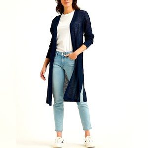 NWT! Lucky Brand Fine Gauge Duster Cardigan — Navy, Large